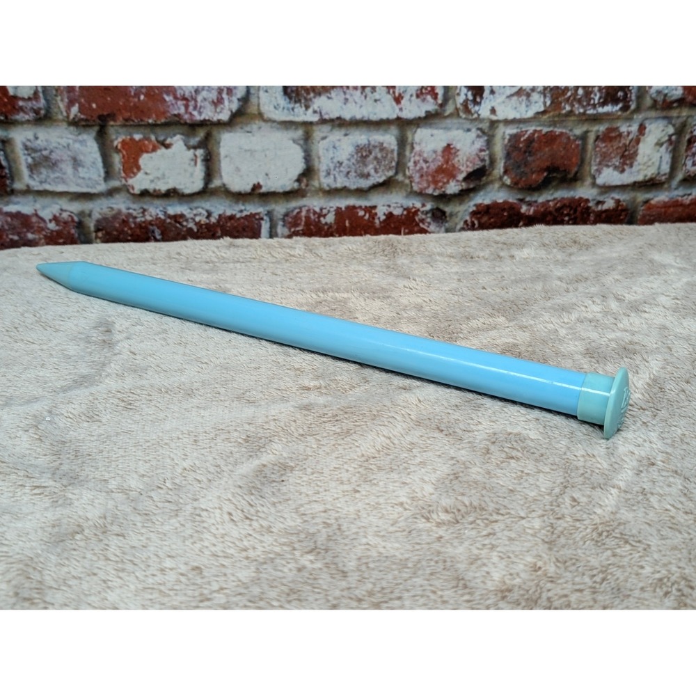 Vtg Boye Sz 35 Jumbo Blue Plastic Knitting Needle Broomstick Single Replacement